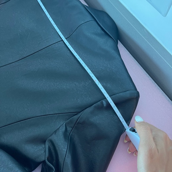 VEGAN LEATHER BUTTON BLAZER JACKET - Picture 16 of 16